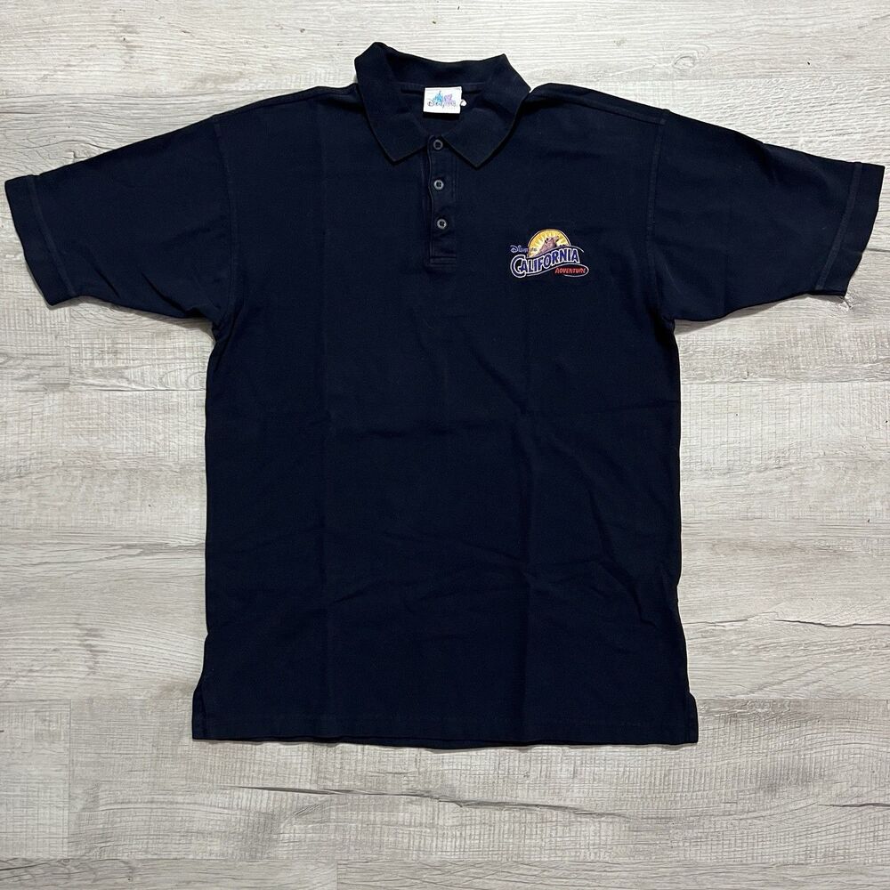 Disneyland Resort Polo Shirt Mens L Navy Blue California Adventure Embroidered